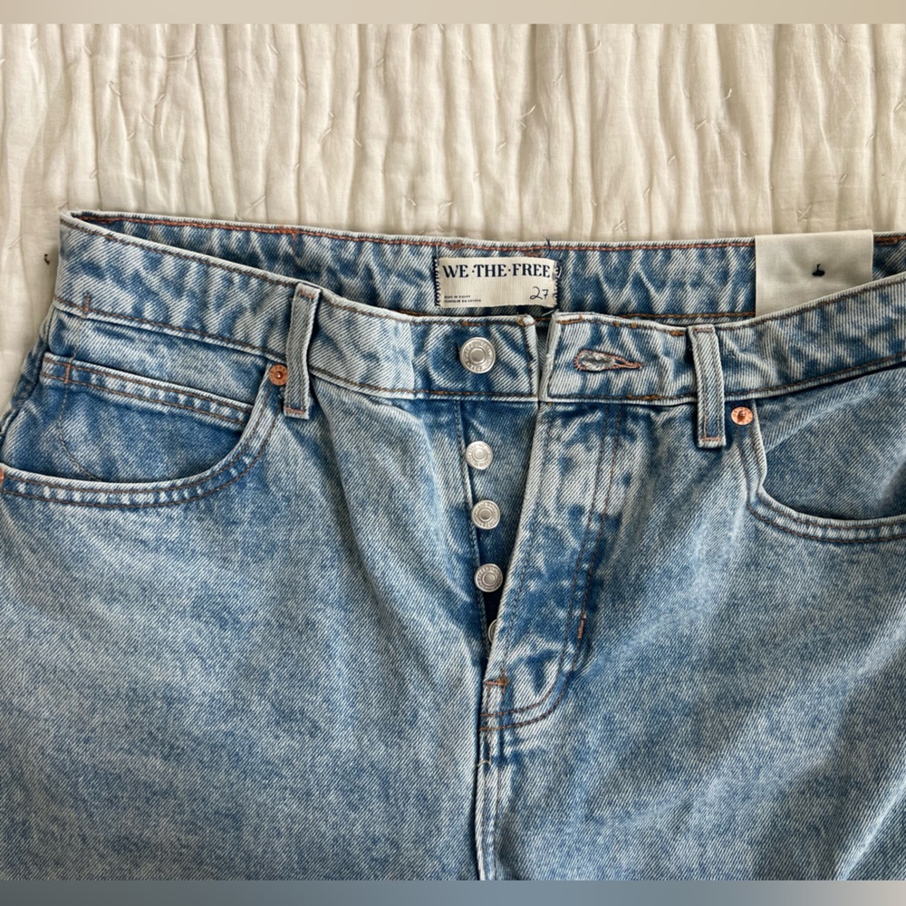 We The Free Light Blue Button-Fly Jeans